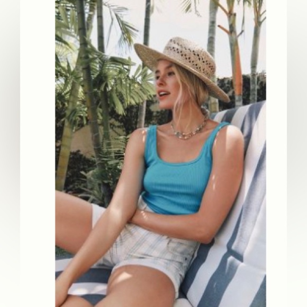Anthropologie Pilcro high-rise striped slim denim shorts. Excellent condition.
